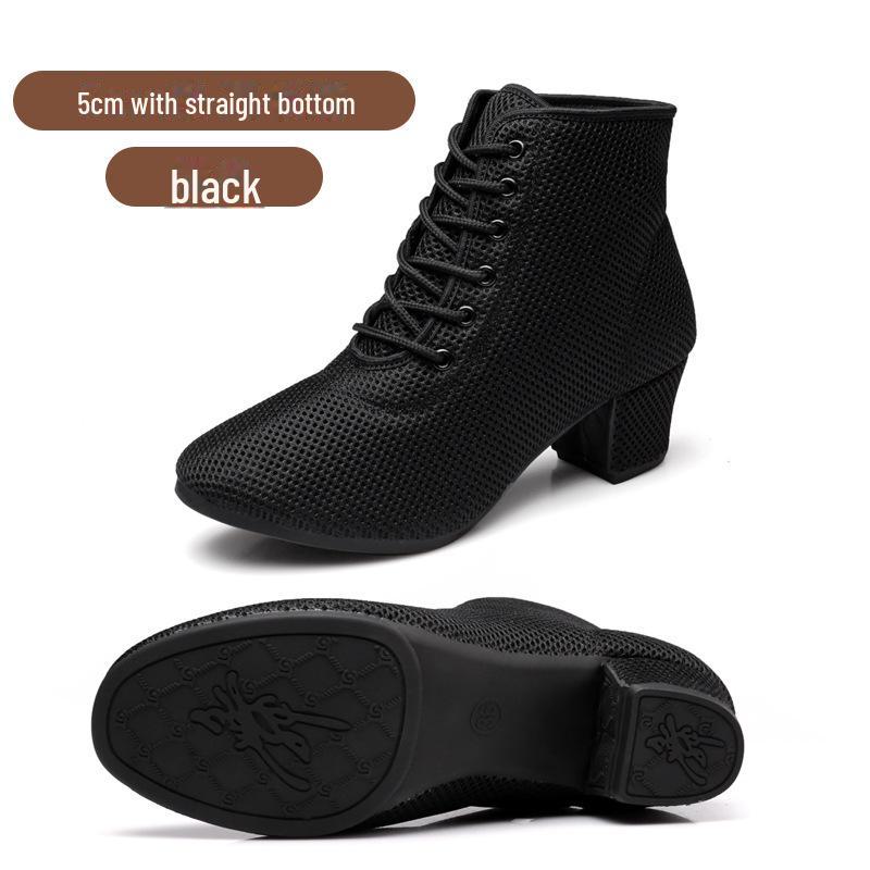 Туфли для танцев Wupa Black Breathable Mesh Jitterbug Sailor, каблук средний, летняя версия