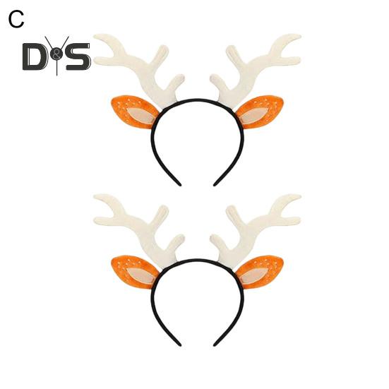 2 шт. повязка на голову в виде рогов оленя, рождественский обруч для волос в виде косплея, для взрослых, реалистичные уши в виде рогов оленя, аксессуар для волос