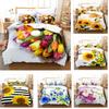 Sunny Garden Bedding Set Flowers 3D Printed Comfortable Brushed King Queen Twin Size Duvet Cover for Modern Bedroom Decoratiion