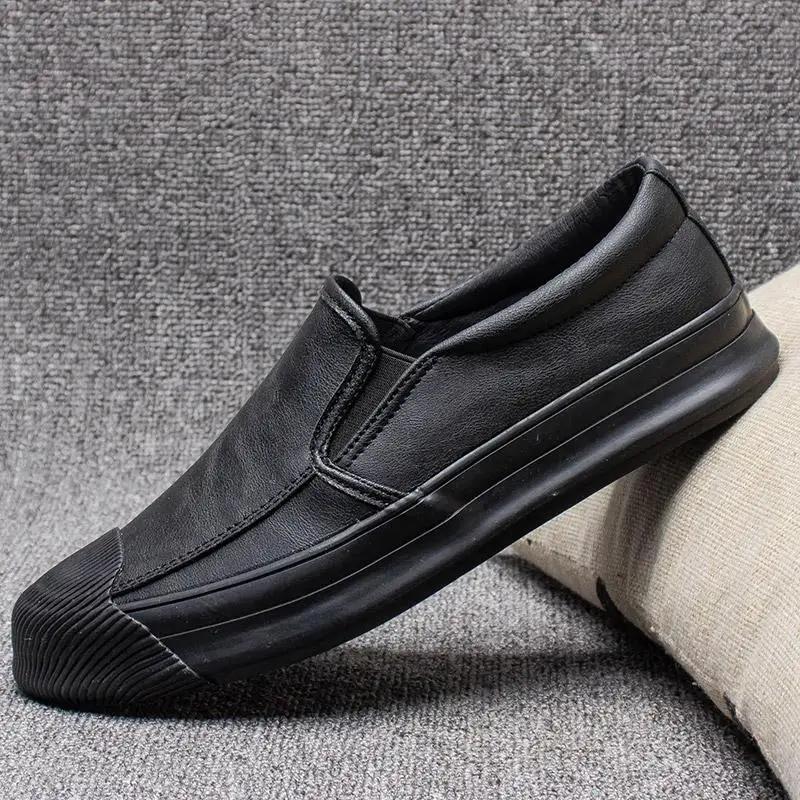 Dress Shoes Leather Men Fashion 2024 Formal Man Casual Shoe Flat Business Shipping Free Delivery New In Legitimate Slip-on Pu