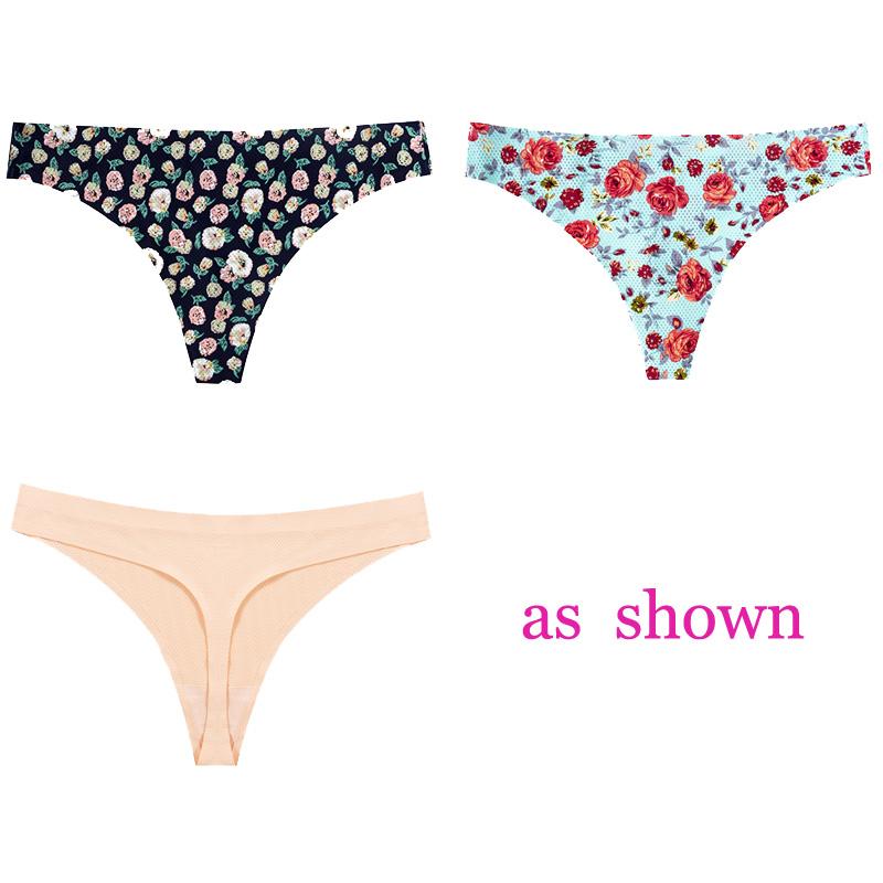CINOON 3 шт./лот, женское сексуальное нижнее белье с цветами, соблазнительные трусики с низкой талией, стринги, дышащее нижнее белье без следов, стринги, нижнее белье