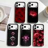 Чехол для телефона «Красный Злой Глаз Ужаса» для iPhone 17, 16, 15, 14, 13, 12, 11 Plus, Pro Max Черная Рамка Посеребренная Крышка