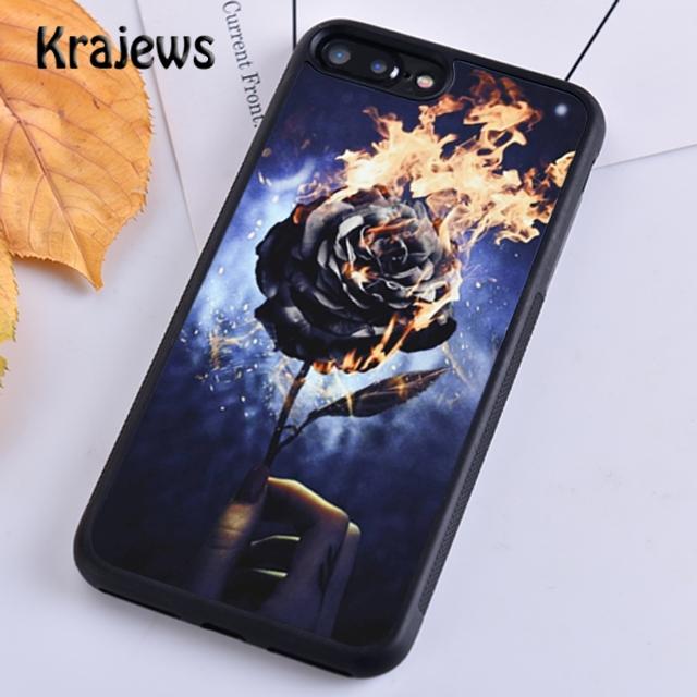 Мягкий чехол для телефона Krajews Burning Love Rose для iPhone 14 5 SE 6s 7 8 plus XR XS 11 12 13 pro max Samsung S21 S22ultra Plus