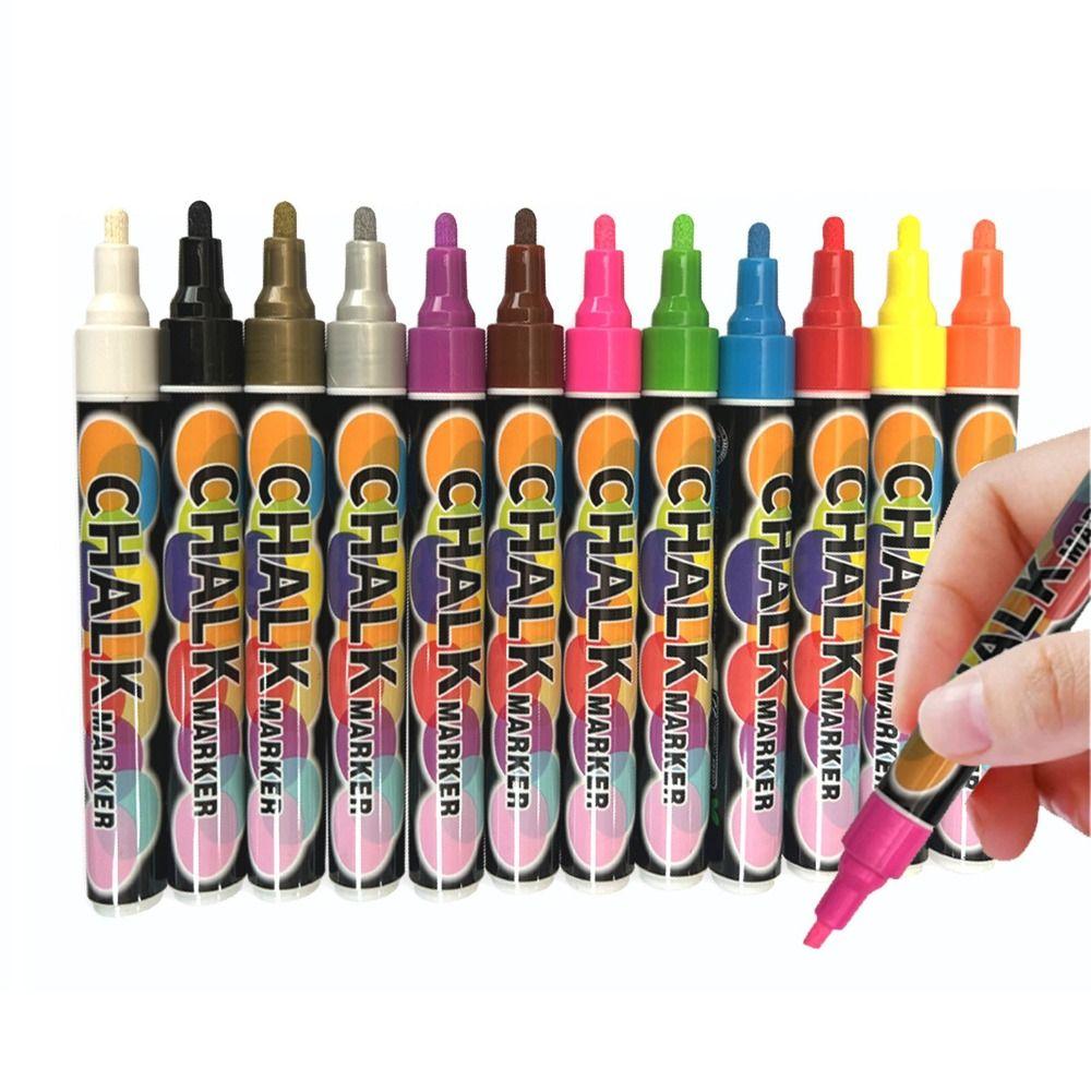 Multicolour Liquid Chalk Marker Erasable Fluorescent Pen Portable Kids Art Pen Ceramics