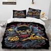 3D Gothic Horror Skull Cartoon Comforter Bedding Set,Duvet Cover Bed Set Quilt Cover Pillowcase,King Queen Size Bedding Set Gift