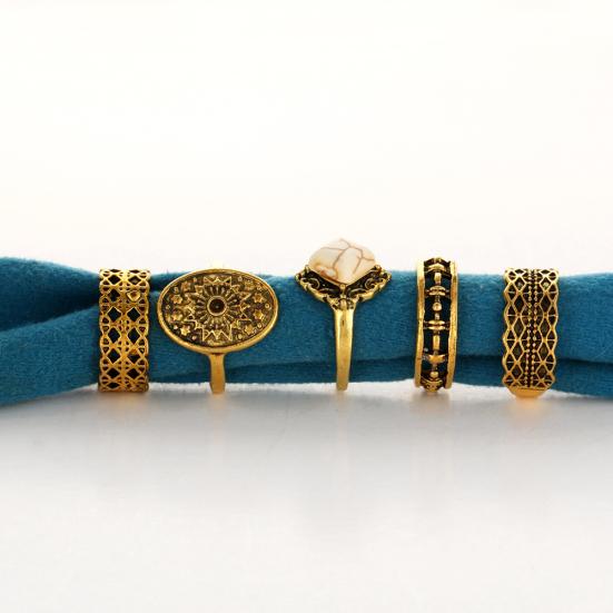 5Pcs/Set Vintage Women's Finger Knuckle Midi Stack Tip Rings Jewelry Gift Golden