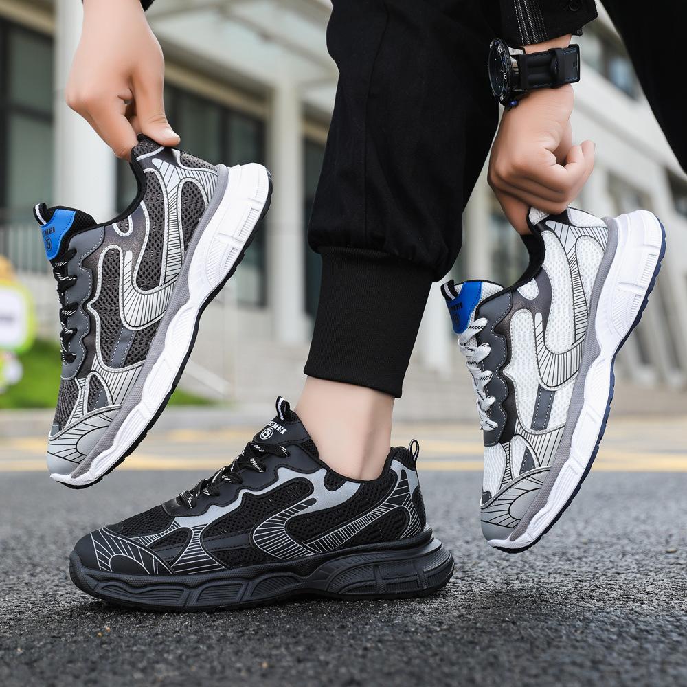 Новая спортивная обувь, дышащая легкая мужская обувь на платформе, модная уличная мужская обувь для бега на толстой подошве