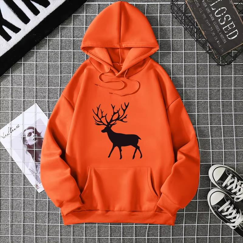 Warm Fleece Sweatshirt Nine-Color Deer Series Unisex Printed Sweatshirt Fleece Autumn And Winter Inner And Outer Wear CYXX346