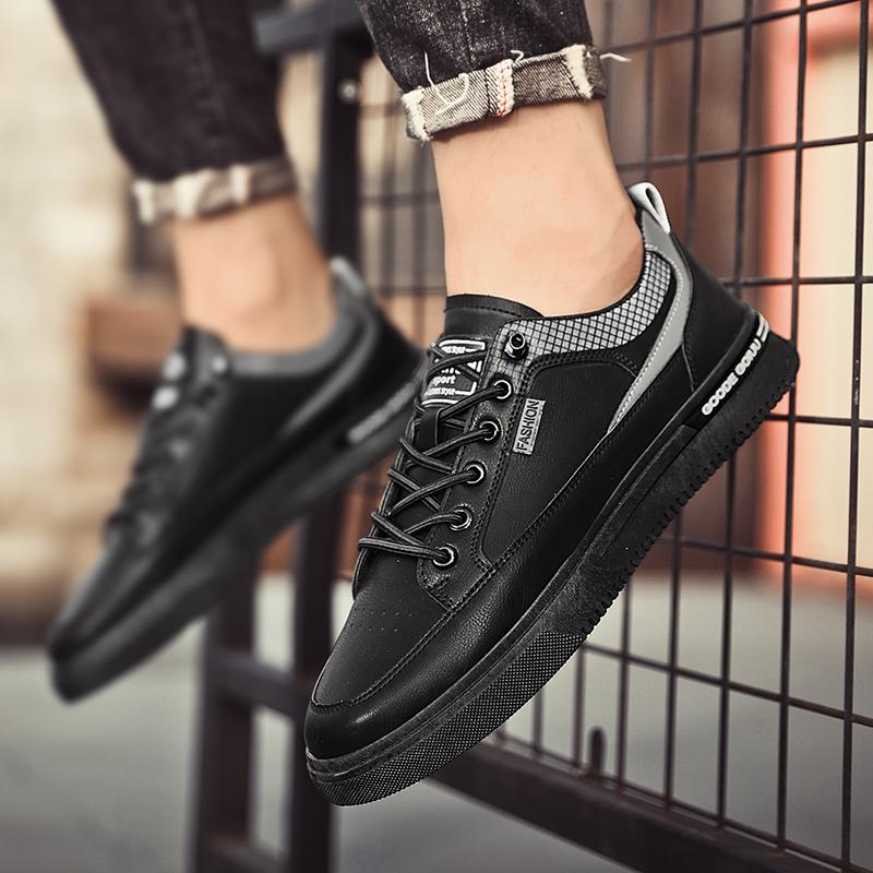 Повседневная спортивная обувь. Мужская универсальная износостойкая мужская обувь. Модная обувь для скейтбординга для мужчин. Кроссовки для отдыха. Кожаная обувь для мужчин.