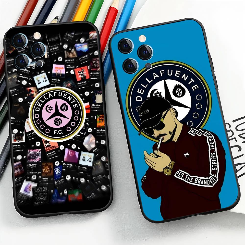 D-Dellafuente-e F C Для iPhone 13,17,11,12,16,14,15,Plus,Pro Max Мягкий Силикон Черный Чехол для Телефона
