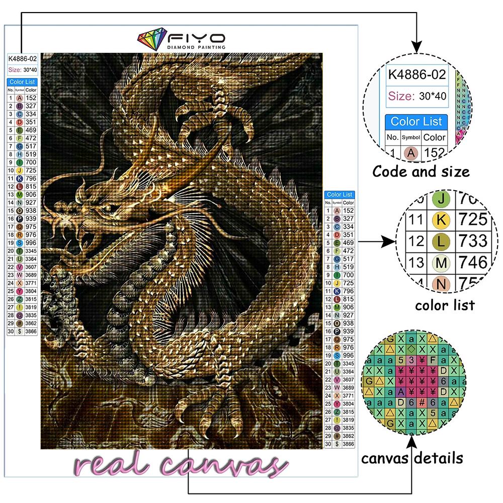 5D Diamond Painting Chinese Dragon DIY Diamond Embroidery Rhinestone Home Decoration