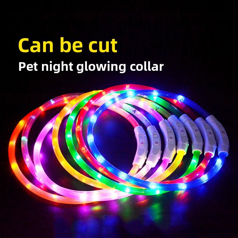 Светодиодный ошейник для домашних животных, светящийся ошейник для собак, USB-зарядка, ночной светящийся ошейник для собак, товары для животных