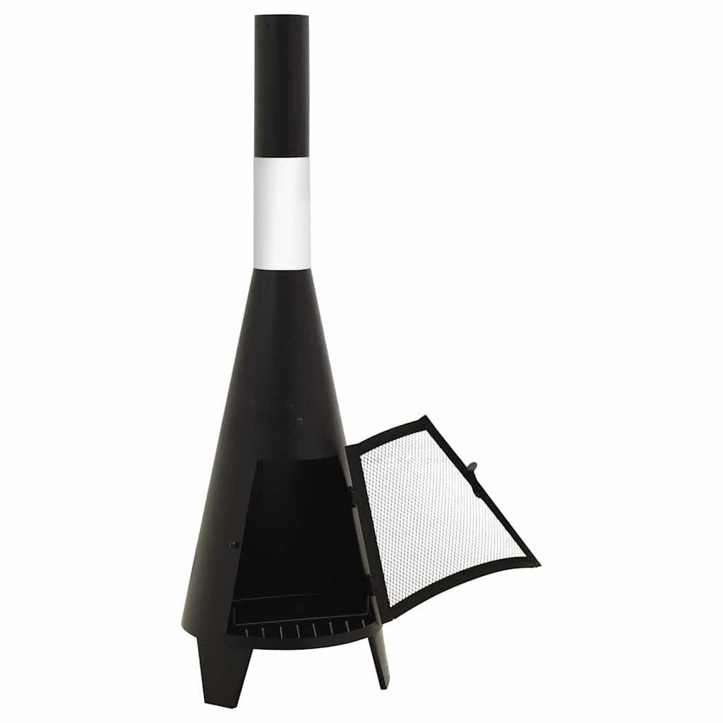 Outdoor Fireplace with Poker 38 x 38 x 122 cm Steel