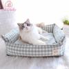 Универсальная будка для домашних животных Four Seasons для маленьких и средних животных, подложка из искусственного хлопка, съемная и моющаяся, клетчатый принт