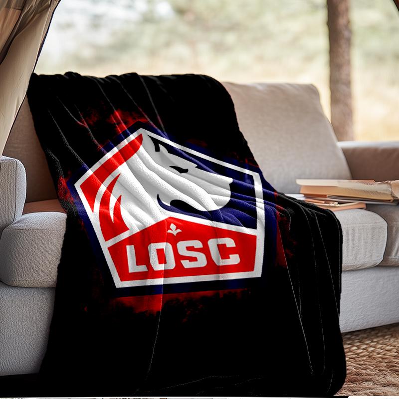 Lille Football Club Emblem Blanket Lightweight Ideal Bedding Blanket Perfect for Travel, Camping, Living Rooms, Offices, Sofas, Fan Christmas gift