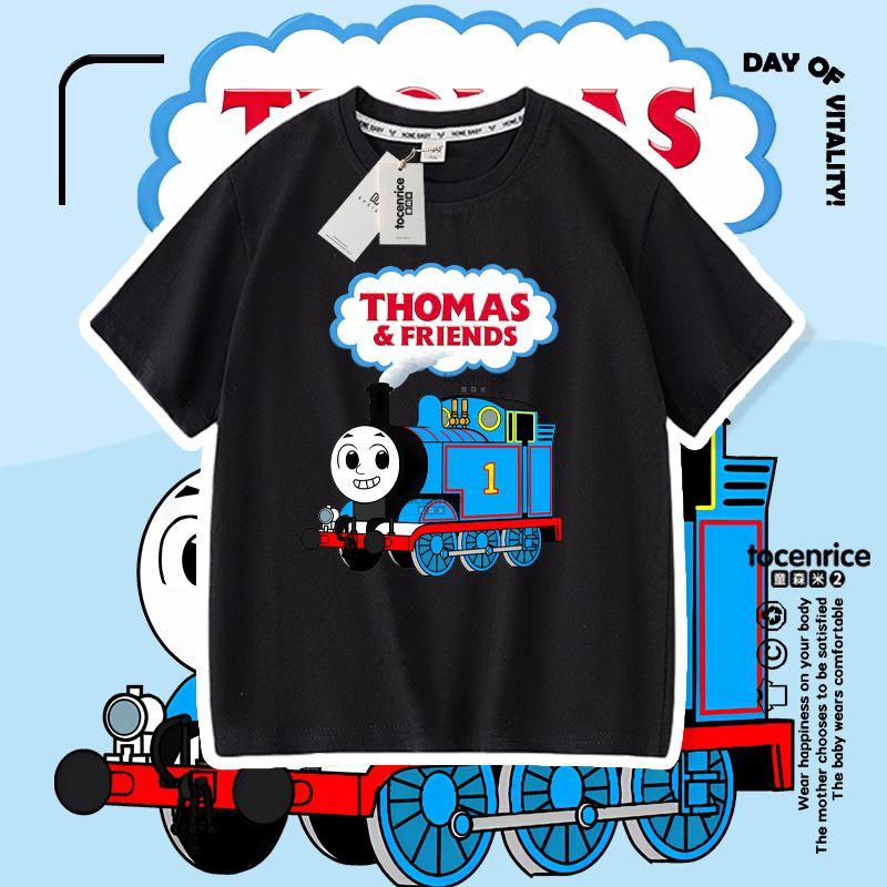 Boys Pure Cotton Lightweight TShirt Thomas Train Childrens Clothing Summer Wear ShortSleeved Shirt for Kids