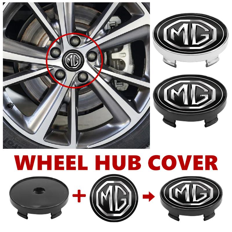 For MG 4pcs 56/60mm Car Wheel Center Hub Cap Rim Cover Stickers Cyberster 3 5 6 7 ZS ES5 ONE HS 4 EV XX333