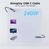 Прямой/Прямоугольный USB C удлинитель Провод Поддержка 240 Вт Быстрой Зарядки и 4K Видео Вывода для Смартфонов