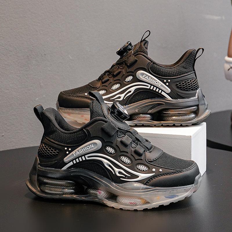 2025 Spring and Autumn Leather Boys' Shoes Medium and Older Children's Waterproof Children's Sneakers Breathable Sneakers