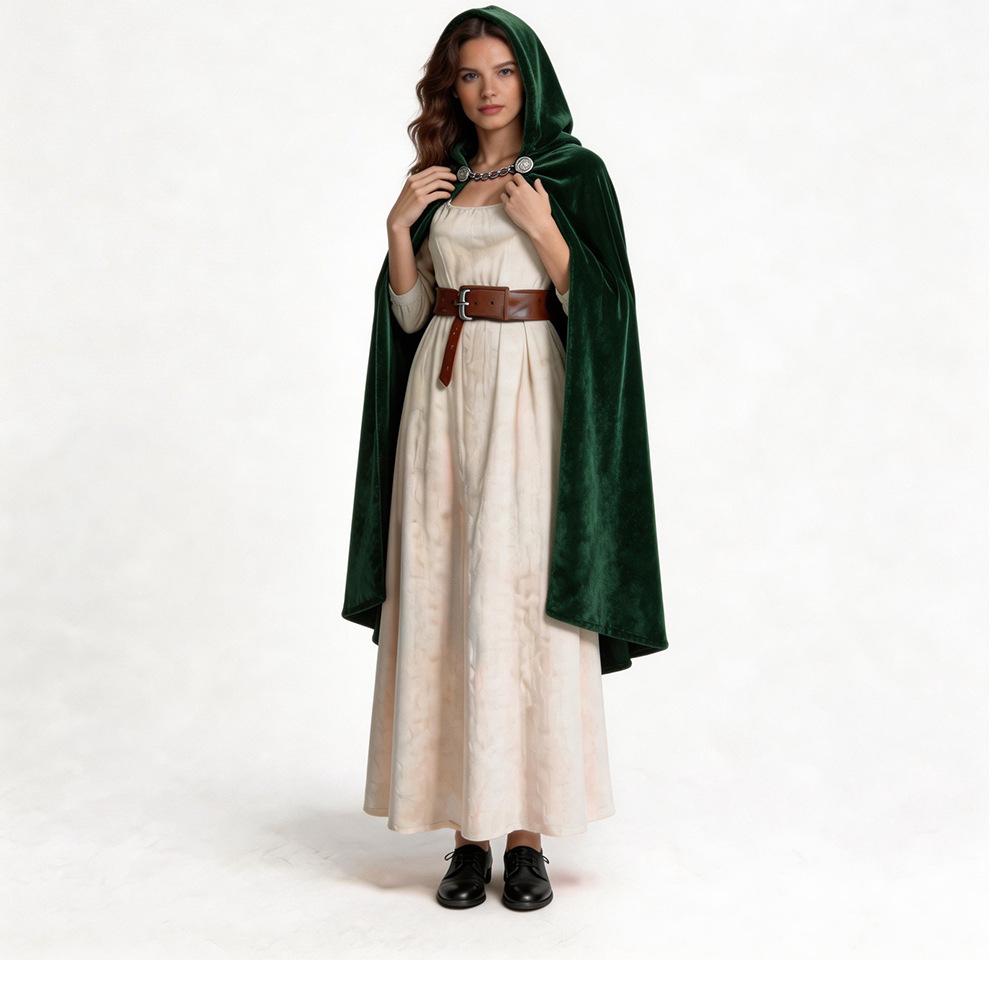 New Suede Cape Hobbit Queen Elf Wizard Cape Cosplay Suit