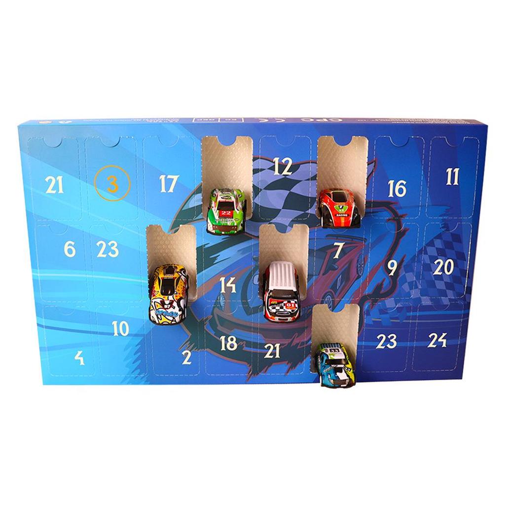 Международный 24-дневный адвент-календарь: Рождественский обратный отсчет Гоночная машина Игрушка-сюрприз для детей.