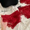 Ladies Spring and Autumn Sexy Birth Year Wedding Red Lace Low Rise Panties