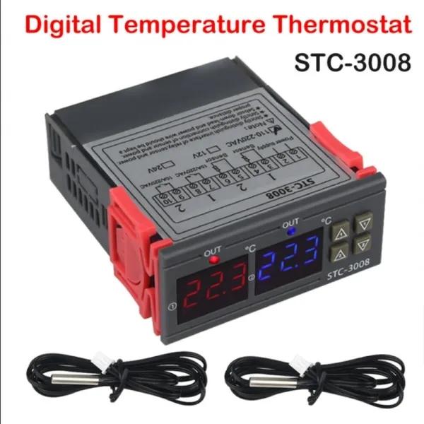 110-220 В STC-3008 цифровой регулятор температуры термостат NTC датчик тепла прохладный