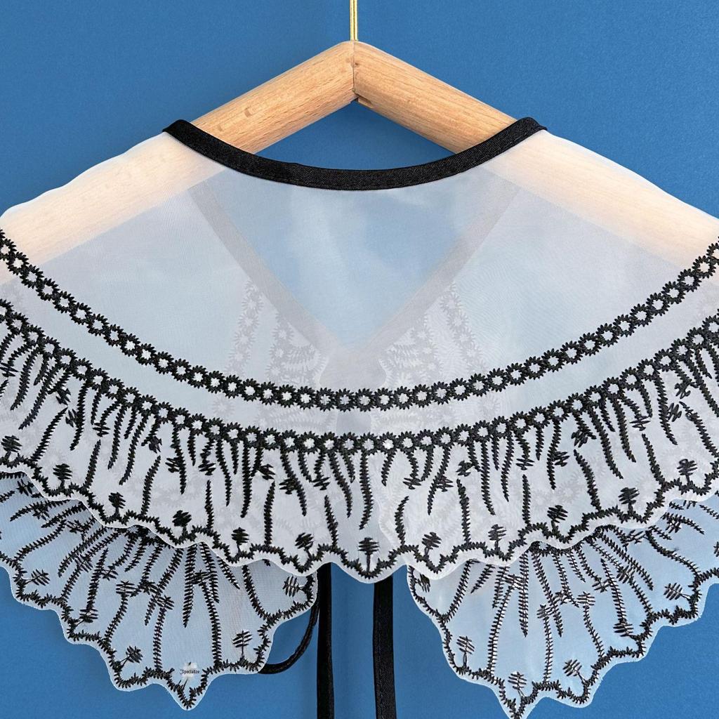 2023 Двухслойная вышитая юбка из органзы с воротником-шалью для верхней одежды на все сезоны