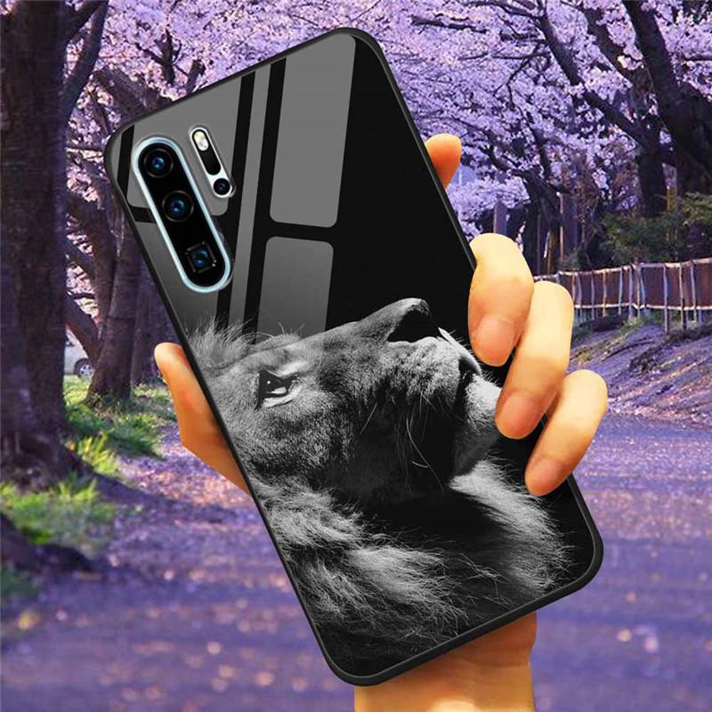 Чехол для телефона Huawei P30 Pro Lite Чехол Закаленное стекло Космический Волк Лев Funda для HUAWEI P30 Lite Роскошные чехлы P30Pro P 30 Кошка