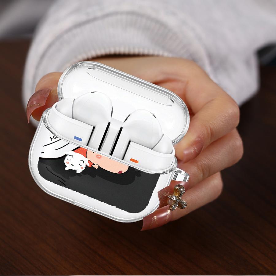 Cute Crayons Shinchan Clear Earphone Cases Cover With Hook Case For Samsung Galaxy Buds 4Pro Live 2 2Pro 3 FE 3Pro 4 Pro