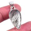 Natural Black Rutile Gemstone 925 Solid Sterling Silver Gift Pendant 1.25" F0F38