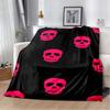 Black & Yellow Skull Flannel Blanket, Soft Warm Throw with Punk Skull Print, Cozy Bedding for Gothic & Rock Fans