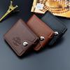 Мужской короткий кошелек из искусственной кожи, винтажный брендовый дизайн, классический кошелек с держателем для карт