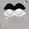 2Pcs Women Black and White Invisible Strap Bra Backless Transparent Strap Underwear Push Up Padded Lingerie with Wired B C Cup
