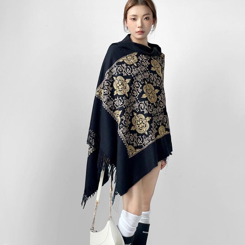 Autumn and Winter Long Imitation Cashmere Fringed Embroidered Scarf Air Conditioner Shawl Cashew Embroidered Shawl Summer Scarf Women