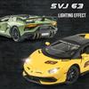 1/24 Scale Lambo Aventador SVJ63 Diecast Car Model Toy, Pull Back Toy Vehicle with Sound and Light for Kids Toddler Boys Girls Gift Collection