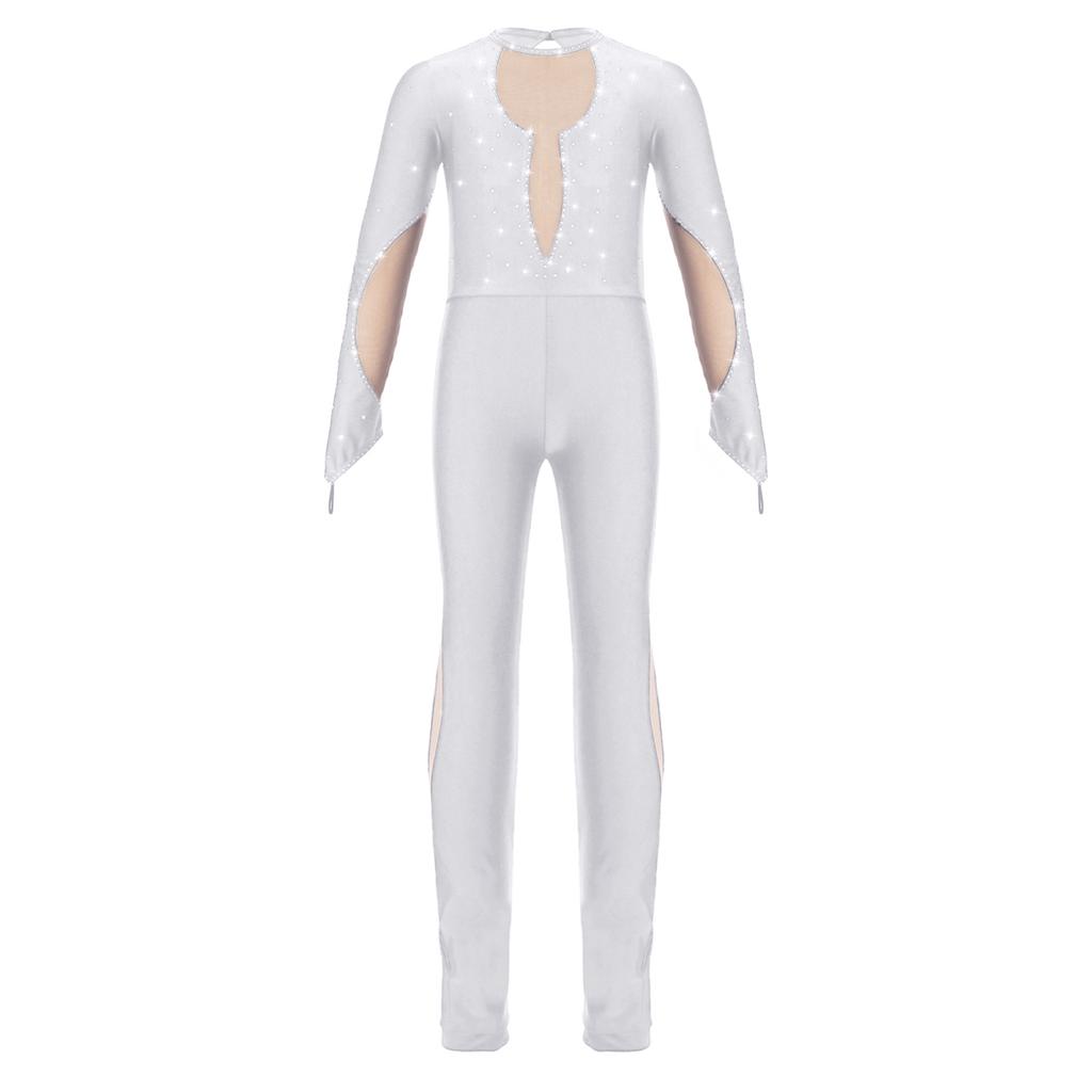 Боди для катания на коньках для девочек, комбинезон для балета и танцев, гимнастический комбинезон, трико, танцевальная одежда, комбинезон с длинными рукавами