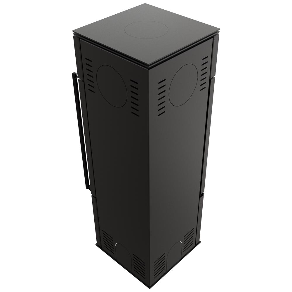 Отдельностоящая печь KRATKI REN S Левая 7кВт Ø150 Черная Комплект для установки