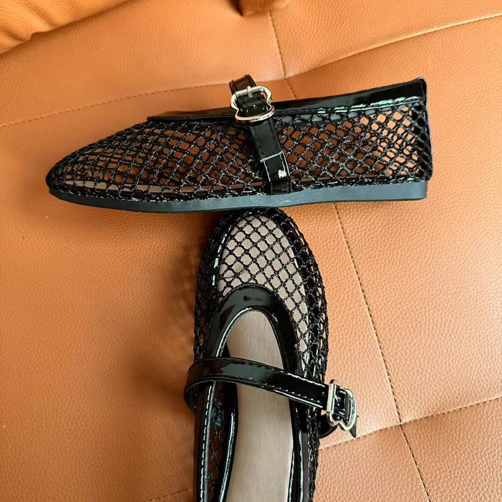 Женские элегантные балетки - От формальных до повседневных, с амортизирующими стельками и нескользящей резиновой подошвой - Черные металлические люверсы Туфли на плоской подошве