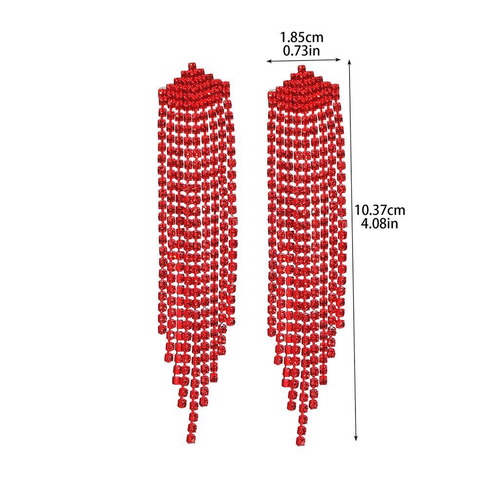 Высококачественные невыцветающие красные длинные серьги с бахромой, антиаллергенные, изысканные, универсальные, женские серьги, 1 пара