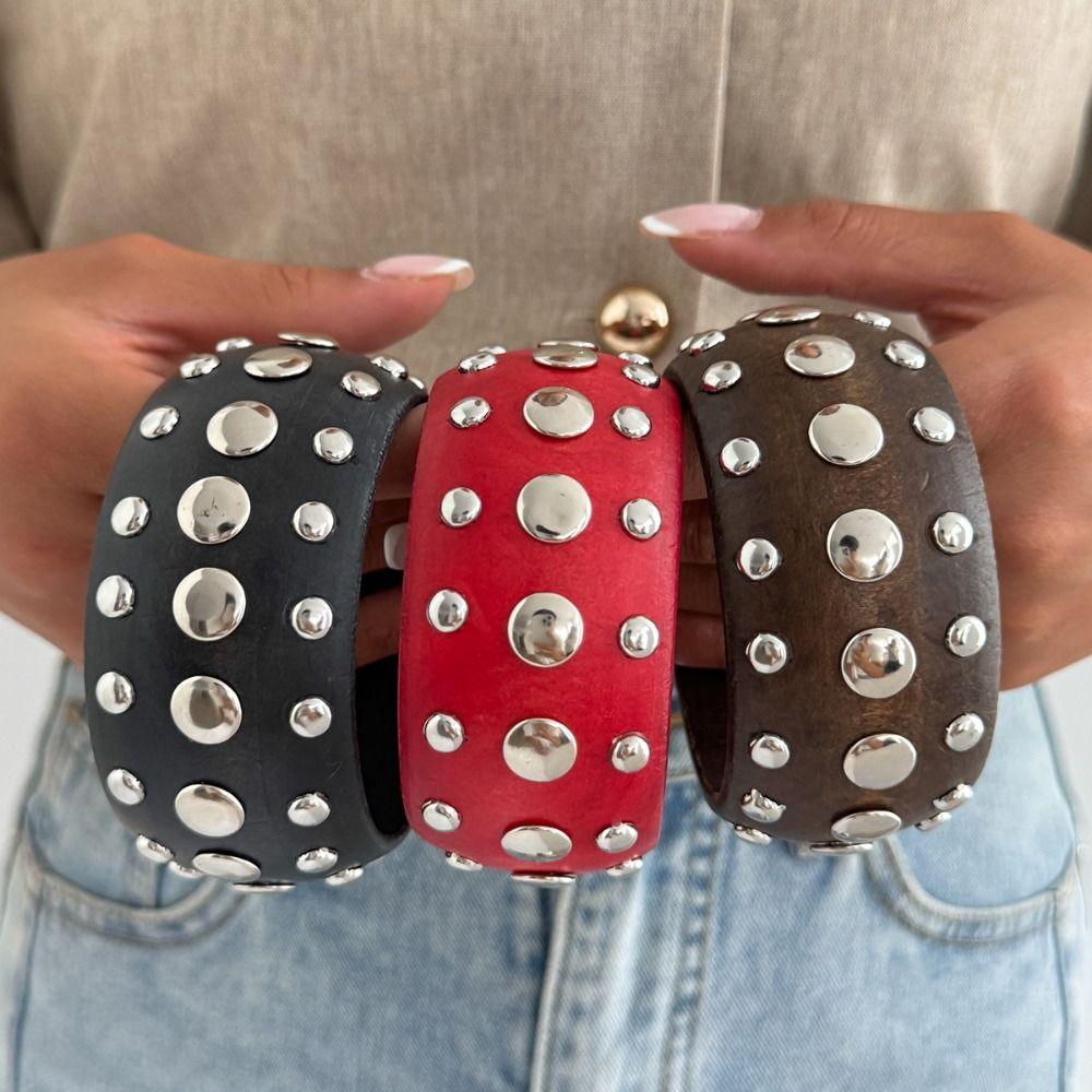 Vintage Chunky Bangle Bohemian Irregular Geometric Bracelet Retro Hand Ring Summer Party Jewelry