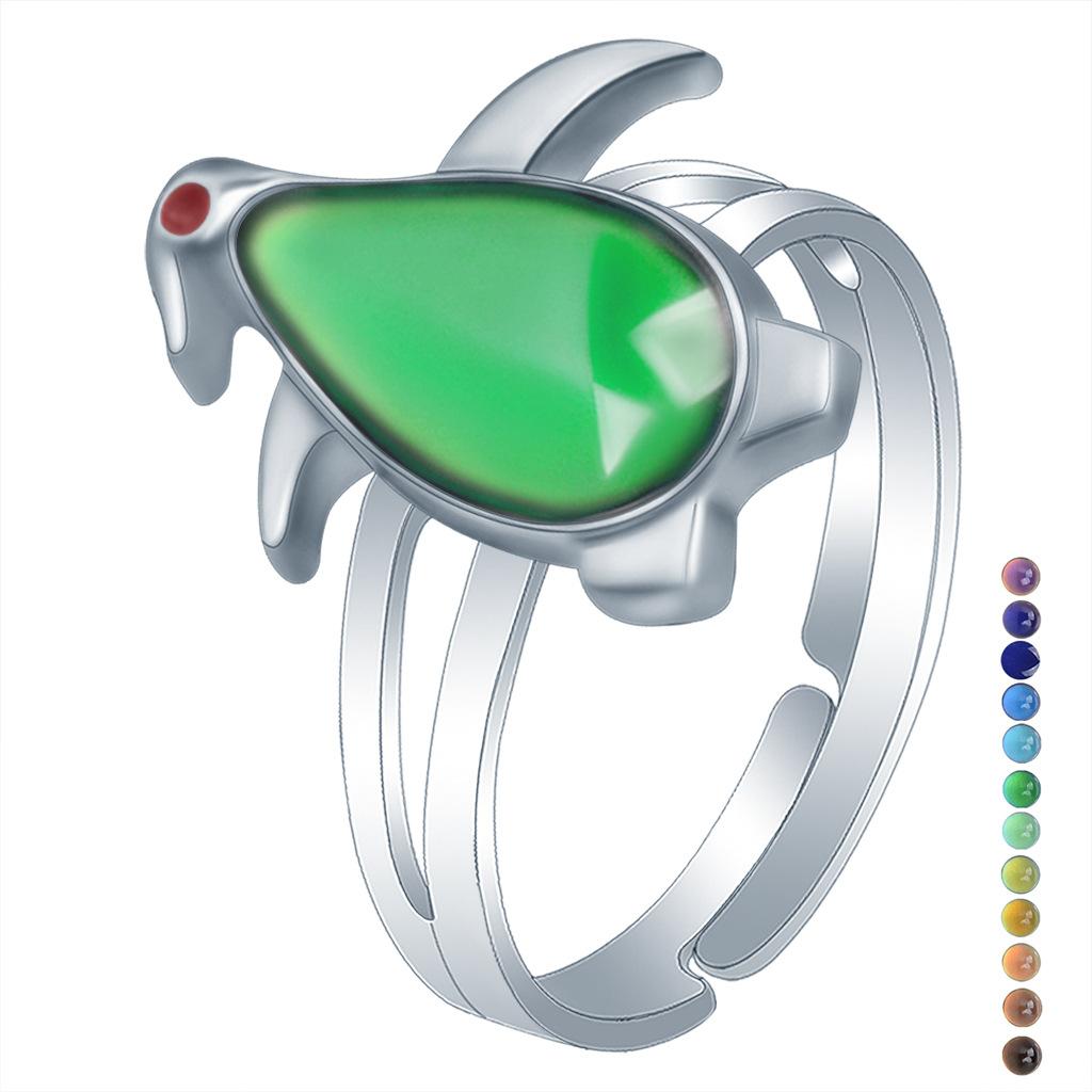 1Pcs Fashion Ring Simple Children's Princess Cartoon Cute Animal Temperature Change Ring