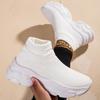 Sneakers Fitness Sports Casual Shoes Running Shoes High-top Slip-on Casual Women's Shoes Are Fashionable and Lightweight Height-increasing Shoes