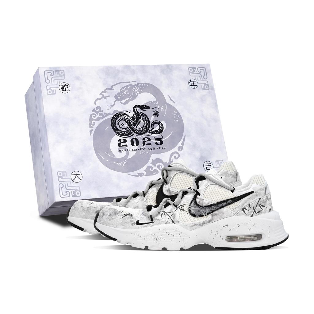 Nike Air Max Fusion Сетчатые Низкие Повседневные Городские Для Езды на Работу Беговые Кроссовки Мужские Черный Белый Серый CJ1670-102(Team84-S-BOX)