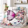 Butterfly Flower Customize Your Name Outdoor Blanket Suitable For All Seasons Comfortable And Warm Soft Blanket Suitable For Travel Gifts For