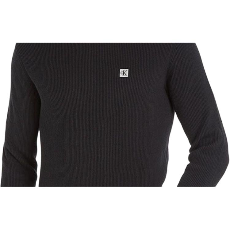 Calvin Klein Круглый вырез Slim Fit Logo Pullover Long Sleeve Knit Sweeper Men sweater Black J30J324598-BEH