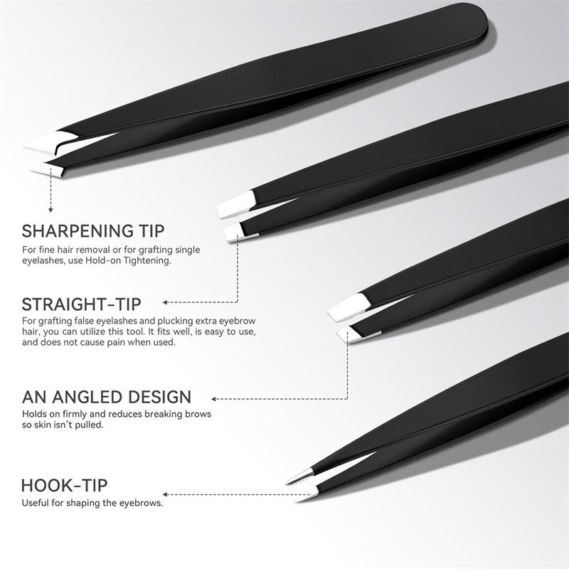 Пинцеты для волос и бровей из нержавеющей стали, прецизионные пинцеты, средство для удаления тонких волос, макияж, красота