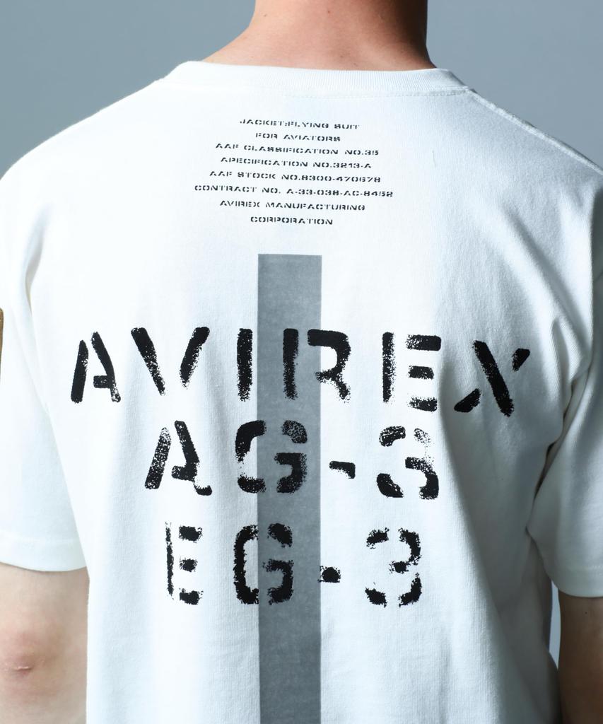 AVIREX REMODEL DESIGN CREW NECK T-SHIRT(WEB&DEPOT Exclusive) white XL 783-3934025