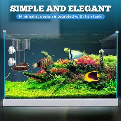 Кормушка для рыб для аквариума 2025, поднос для рыб с присоской, акриловая трубка для кормления рыб, держатель для корма для рыб