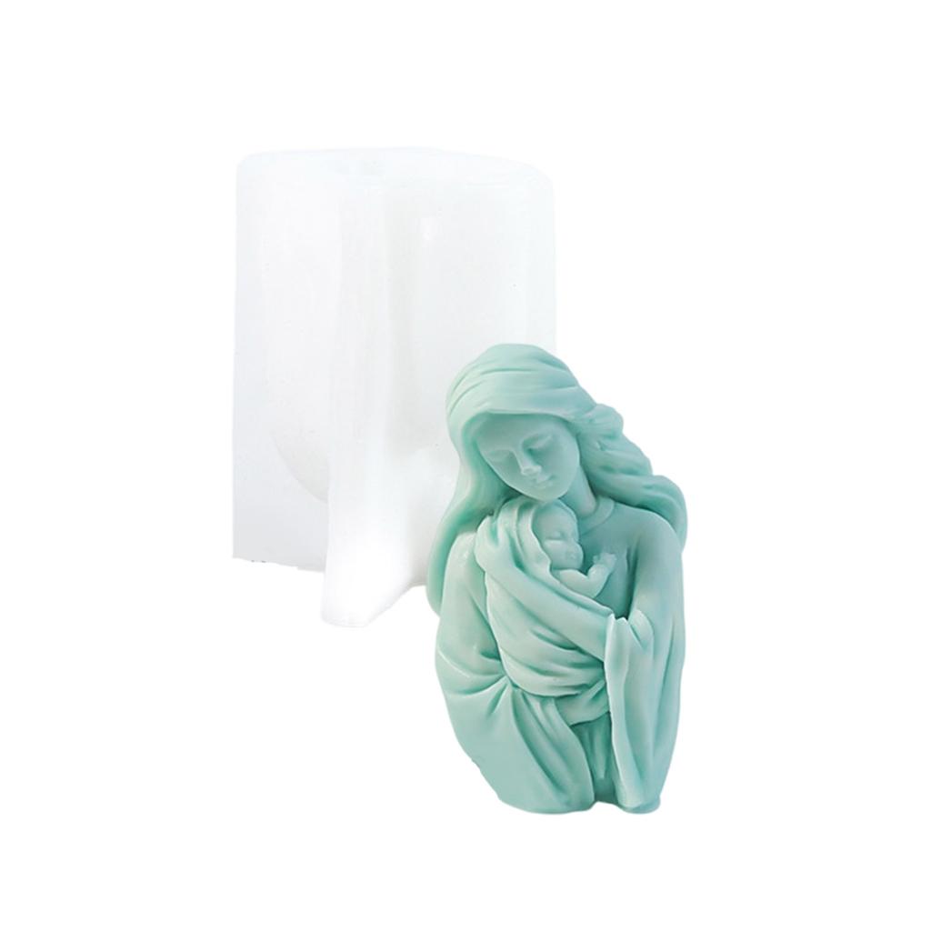 Flexible Silicone Candle Mold for Aromatherapical Mother and Child Embrace Designs for Gifts and Craft Supplies